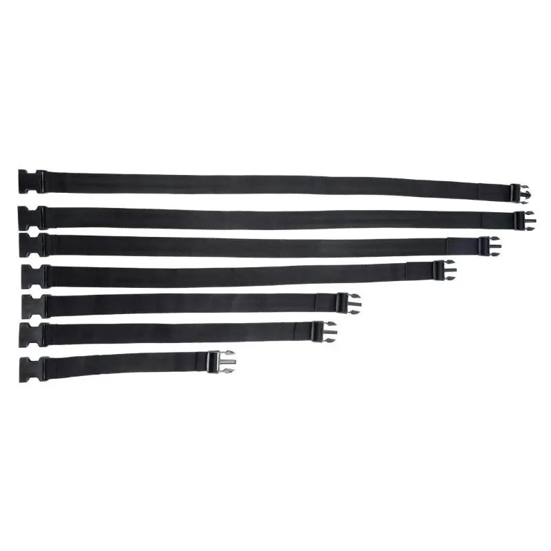 7-piece adjustable nylon restraint belt set with quick-release buckles for versatile positioning