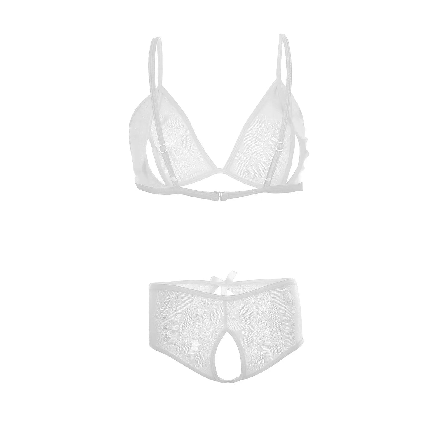Premium Women’s Noir Floral Lace Triangle Bralette & V-Cut Panty Set – Elegant Two-Piece Lingerie Ensemble with Intricate Embroidery