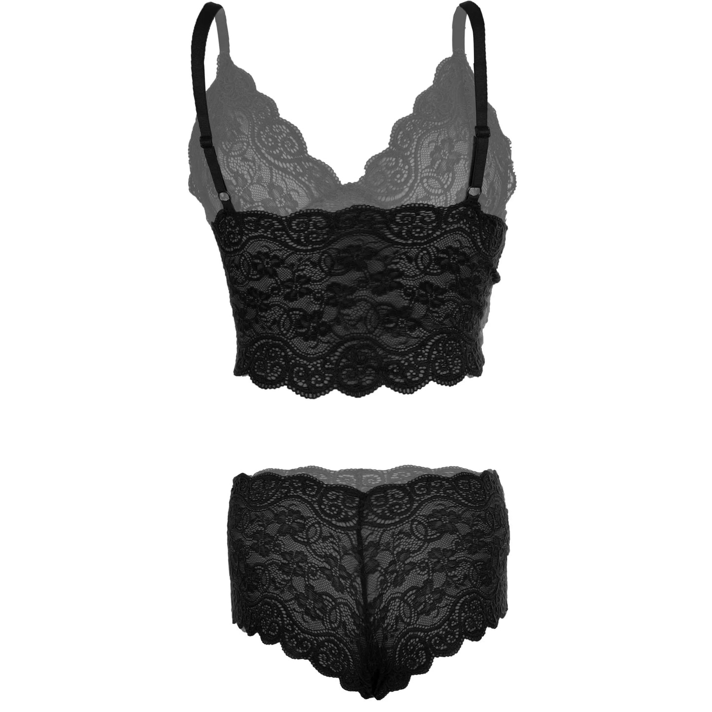 Women's Lace Black Bra and Panty Lingerie Set