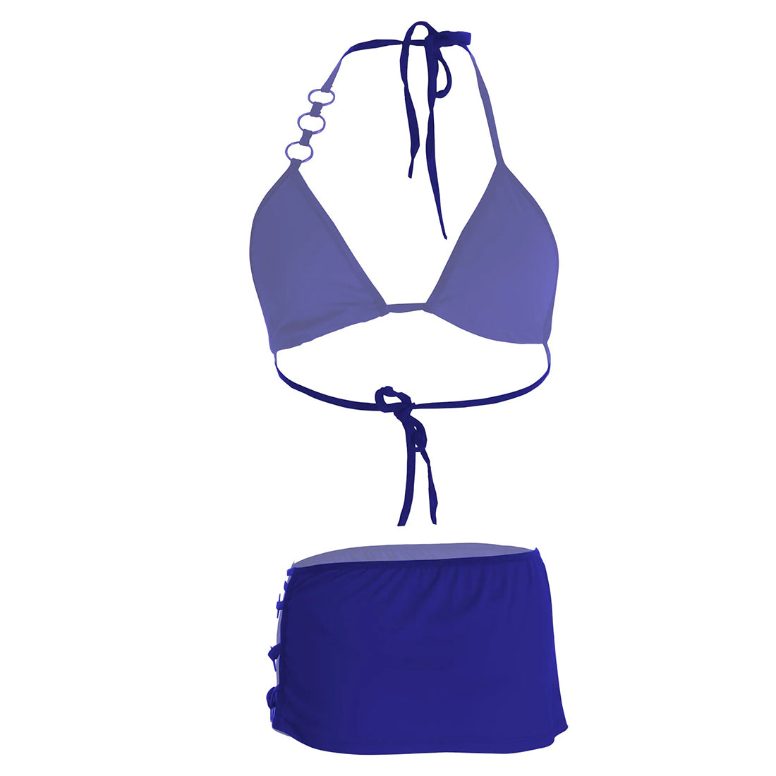 Women's Navy Bra and Short Skirt Lingerie Set