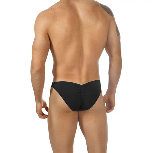 Men’s Sheer Panel Minimal Exotic Brief – Soft Stretch Low Rise Underwear