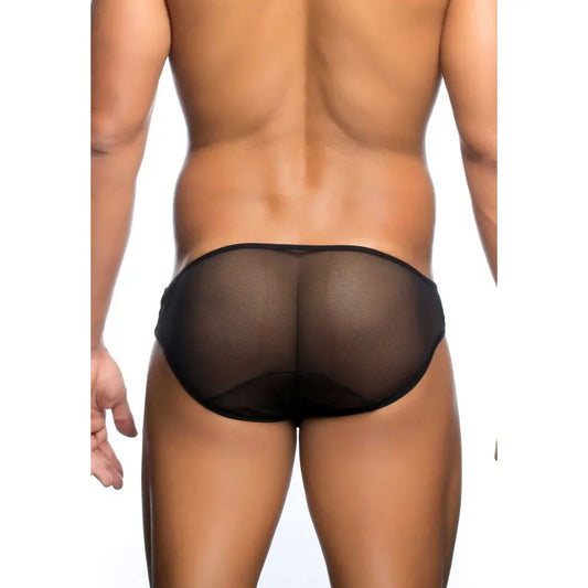 Men’s Sheer Triple Strap Brief – Transparent Mesh Designer Underwear