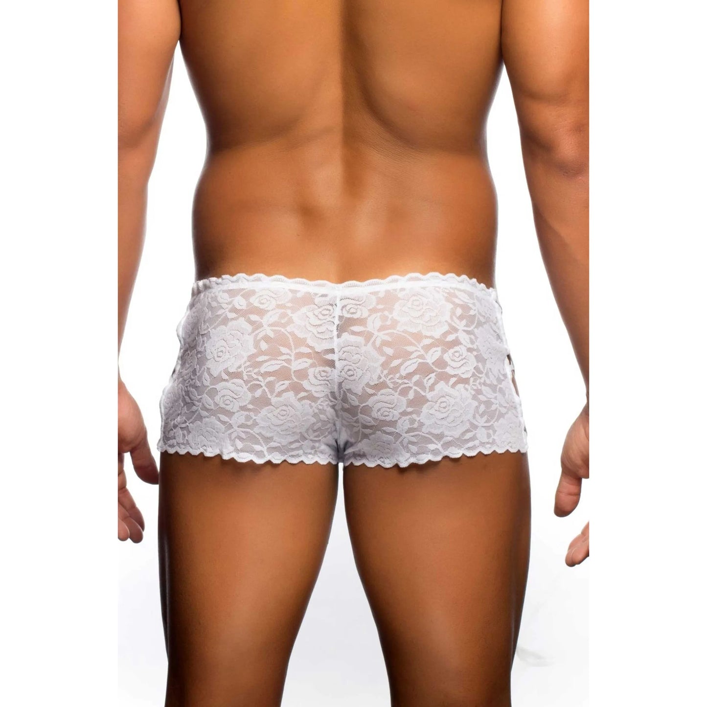 Men’s Lace Side Cut Boxer Brief – Stylish Floral Lace Trunk Underwear
