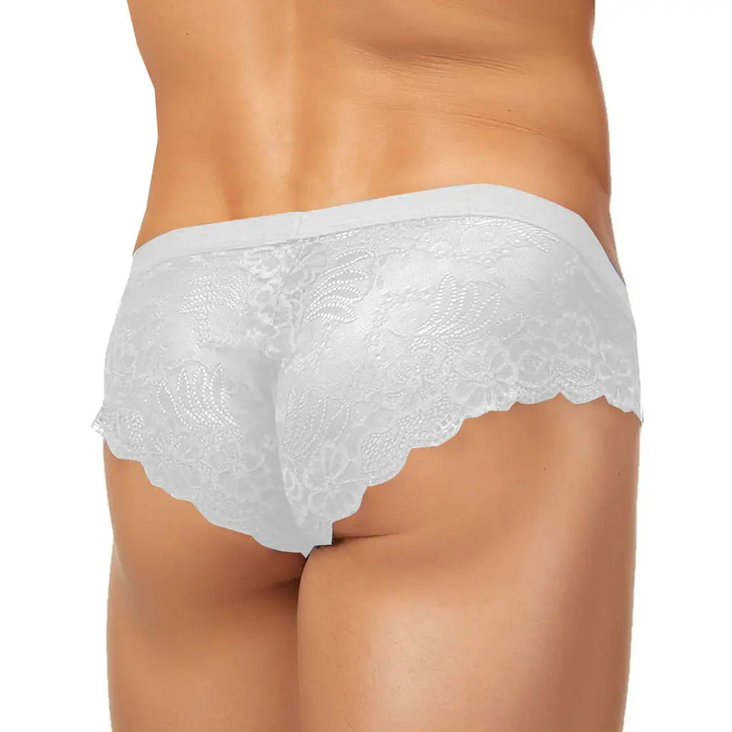 Men’s Sheer Lace Bikini Brief – Ultra Low Rise Exotic Men’s Underwear