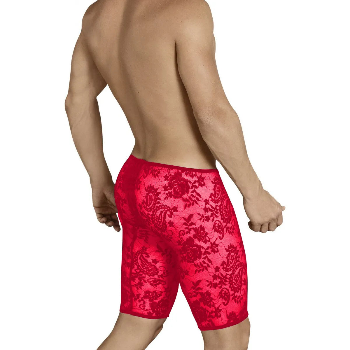 Men’s Sheer Lace Long Trunk Brief – Ultra Low Rise Exotic Men’s Underwear