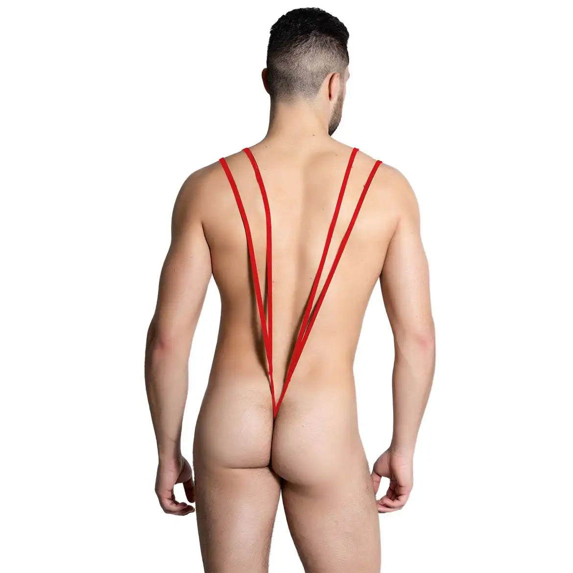 Men’s Double Strap Suspender Thong Bodysuit – Ultra Minimal Exotic Lingerie