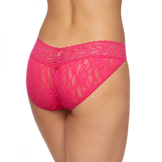 Women’s Floral Lace Low-Rise Bikini Panty – Elegant Semi-Sheer Designer Intimate Bottomwear