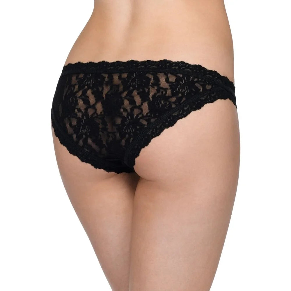Women’s Floral Lace Bikini Panty – Elegant Low-Rise Sheer Intimate Bottomwear