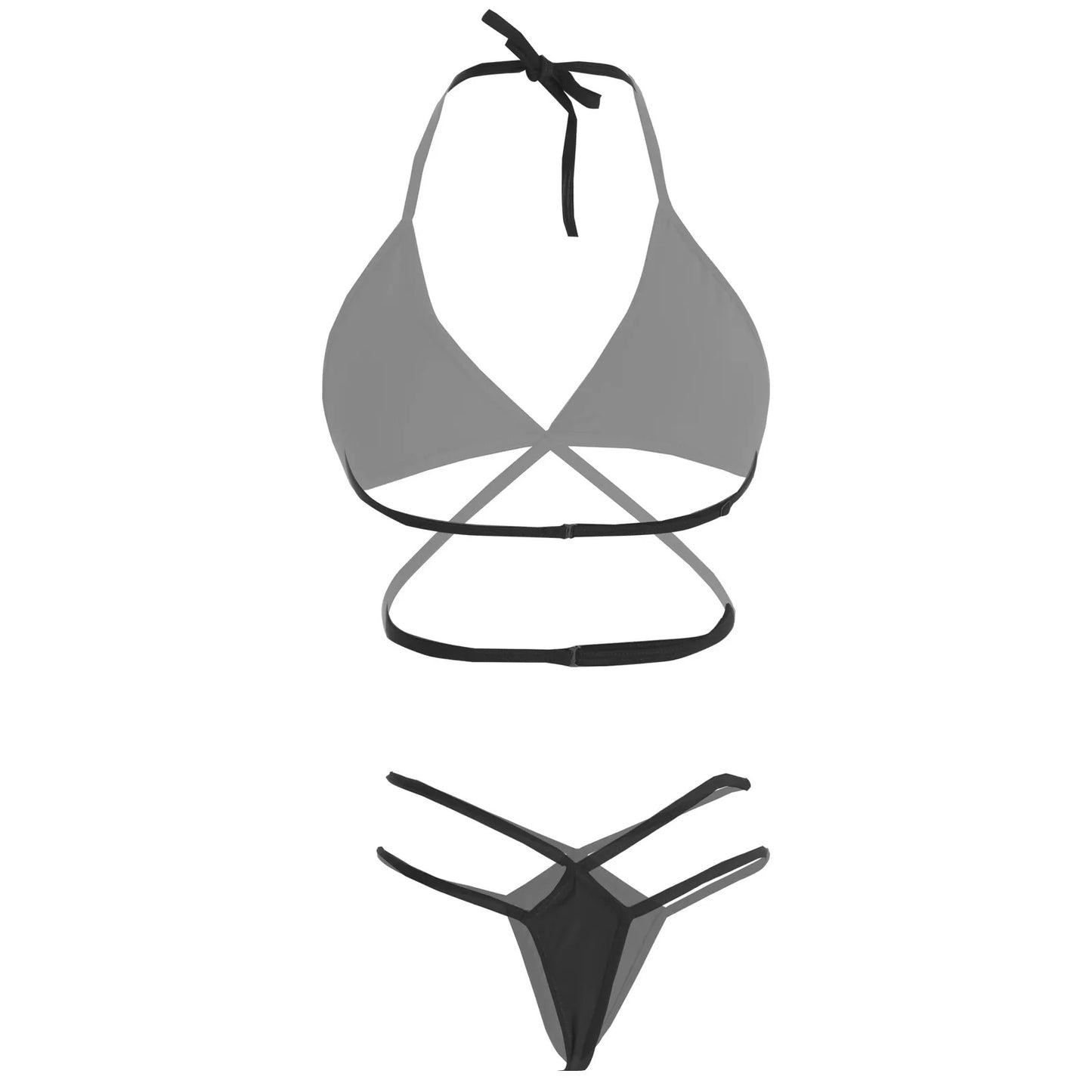 Women Sheer Lingerie Set Triangle Bralette and Strap Thong Panty Set Soft Stretch Designer Innerwear for Women