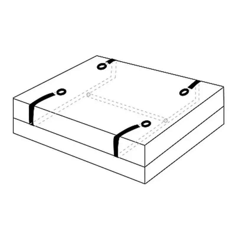 Adjustable under-bed restraint kit with padded wrist cuffs, ankle cuffs, connecting straps, and matching blindfold.