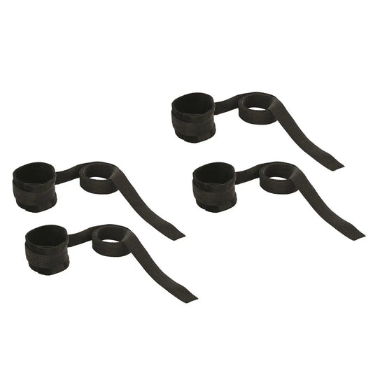 Four nylon restraint straps with adjustable wrist and ankle cuffs for bed attachment.