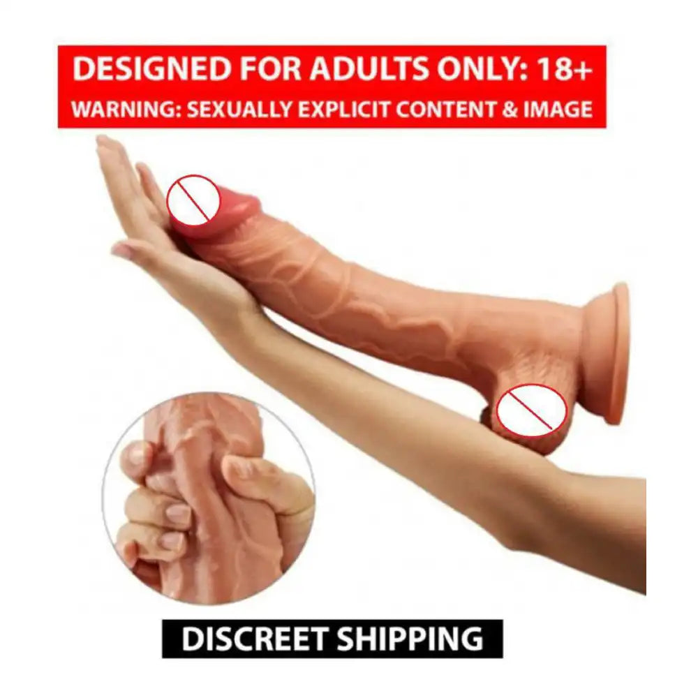 Premium quality suction base realistic wellness massager for women with textured flexible design.