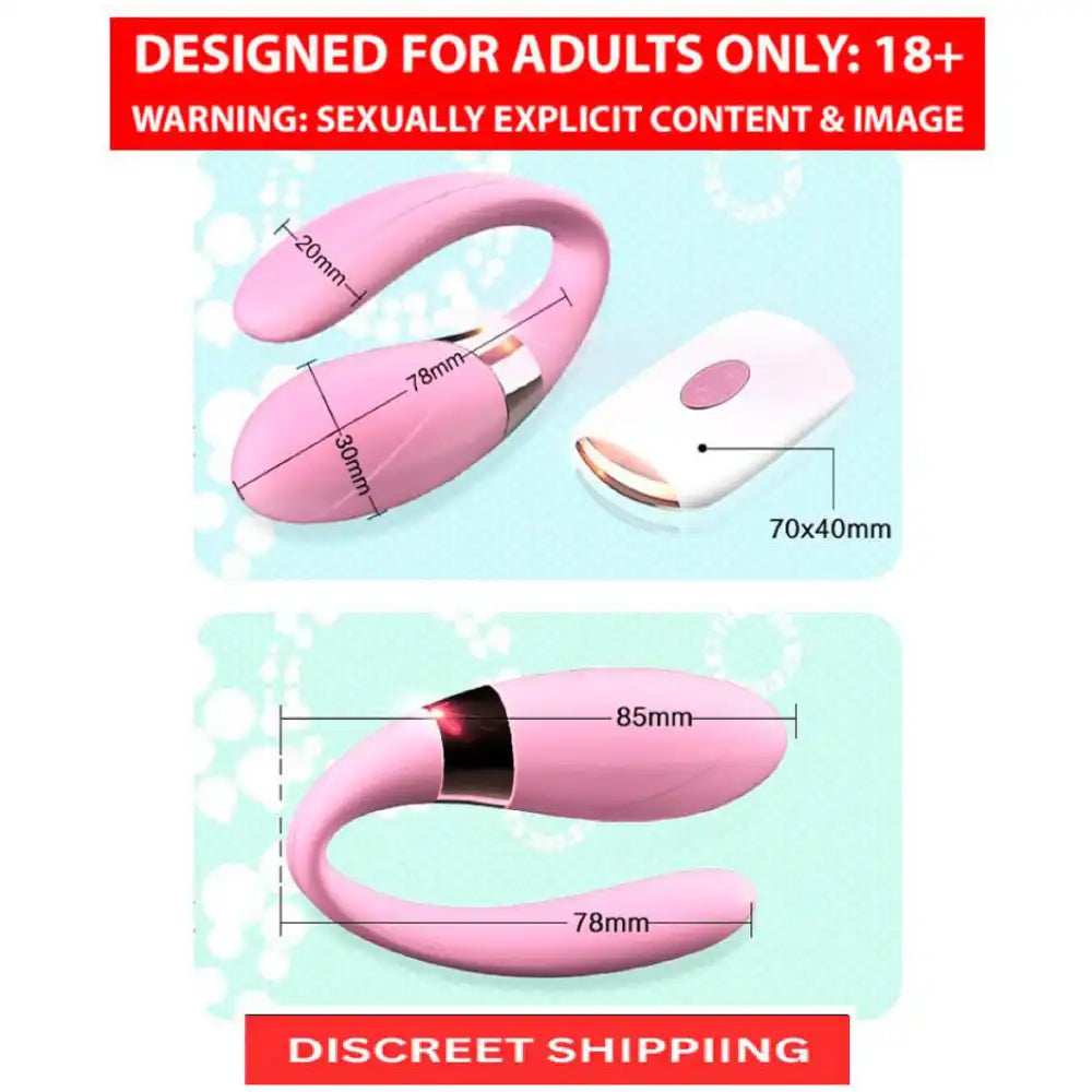U-shape women's vibrating massager with wireless remote control and rechargeable silicone design.