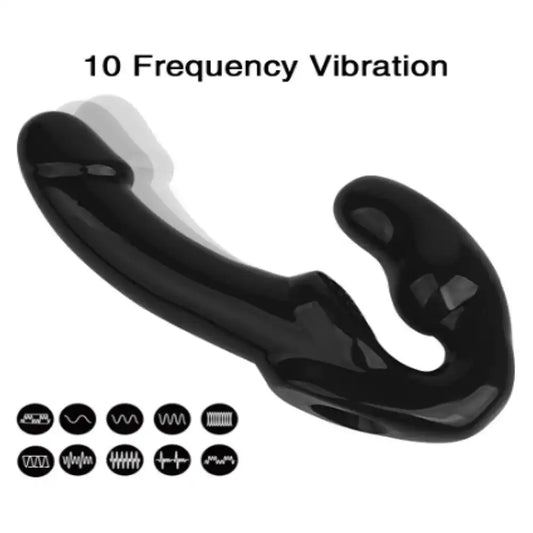 Wireless remote control double heads vibrating massager with magnetic USB charging and waterproof design.