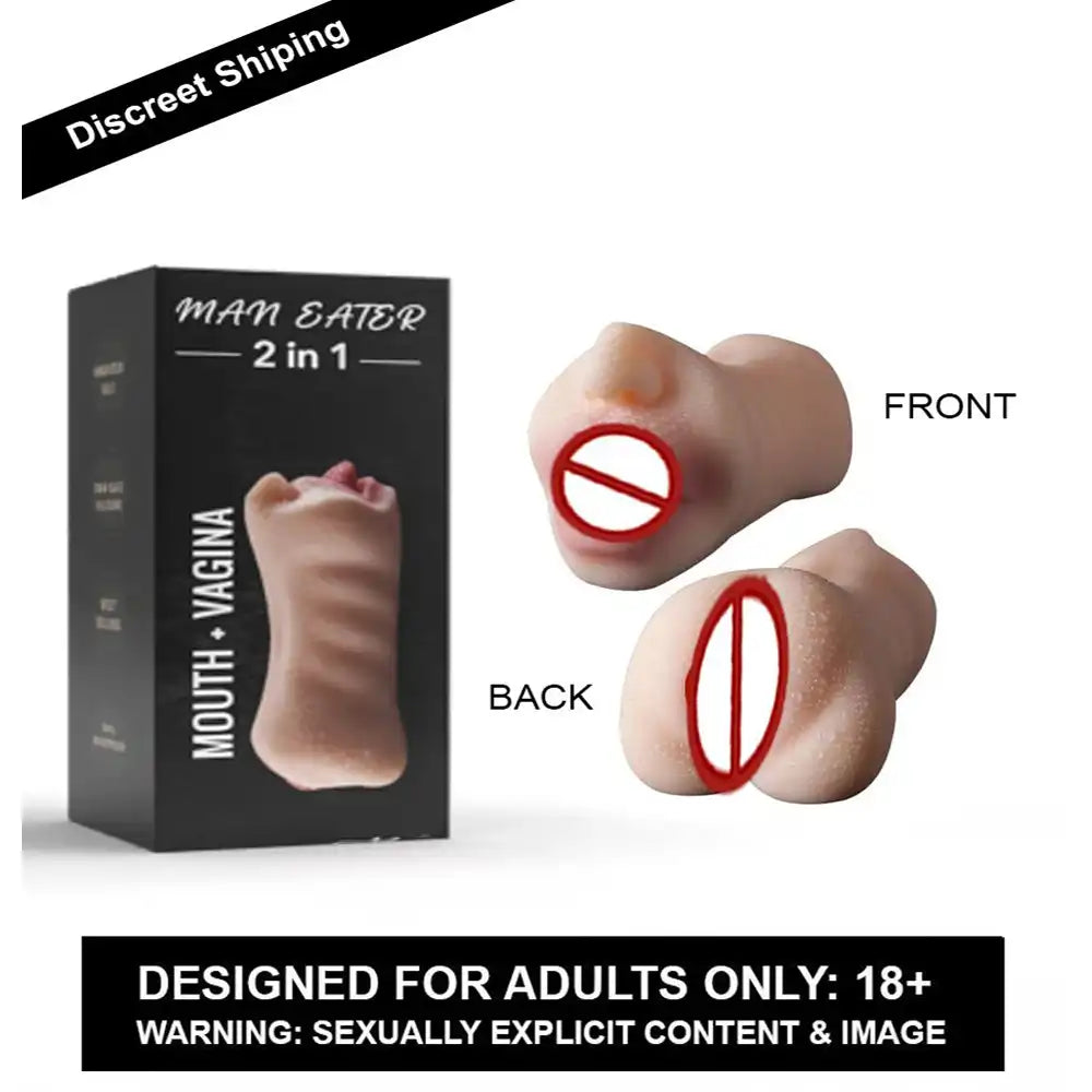 3D dual-entry realistic pocket massager for men with soft-touch reusable construction.