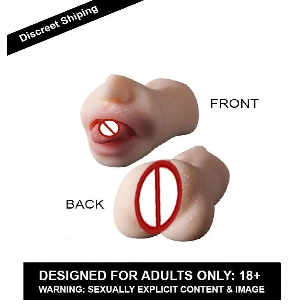 3D dual-entry realistic pocket massager for men with soft-touch reusable construction.