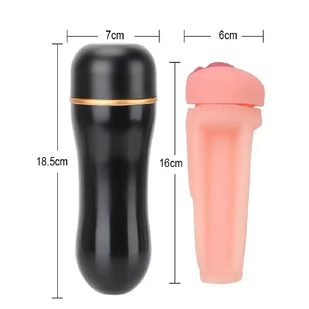 Compact 7.5 inch pocket cup massager with ergonomic reusable design.