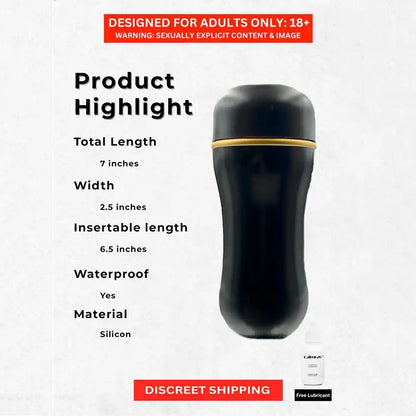 Compact 7.5 inch pocket cup massager with ergonomic reusable design.