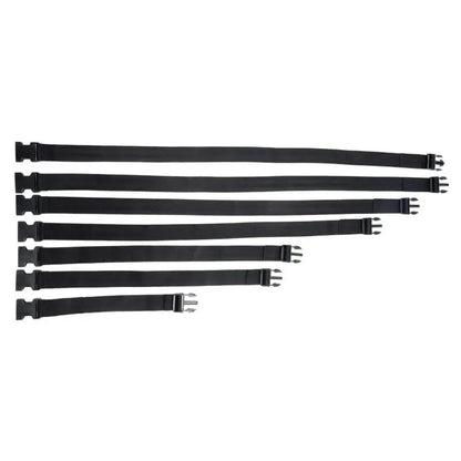 7-piece adjustable nylon restraint belt set with quick-release buckles for versatile positioning