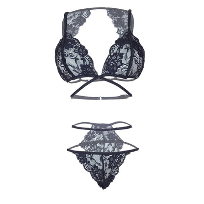 Women Lace Lingerie Set Triangle Bralette and Strap Thong Panty Set Soft Stretch Designer Innerwear for Women