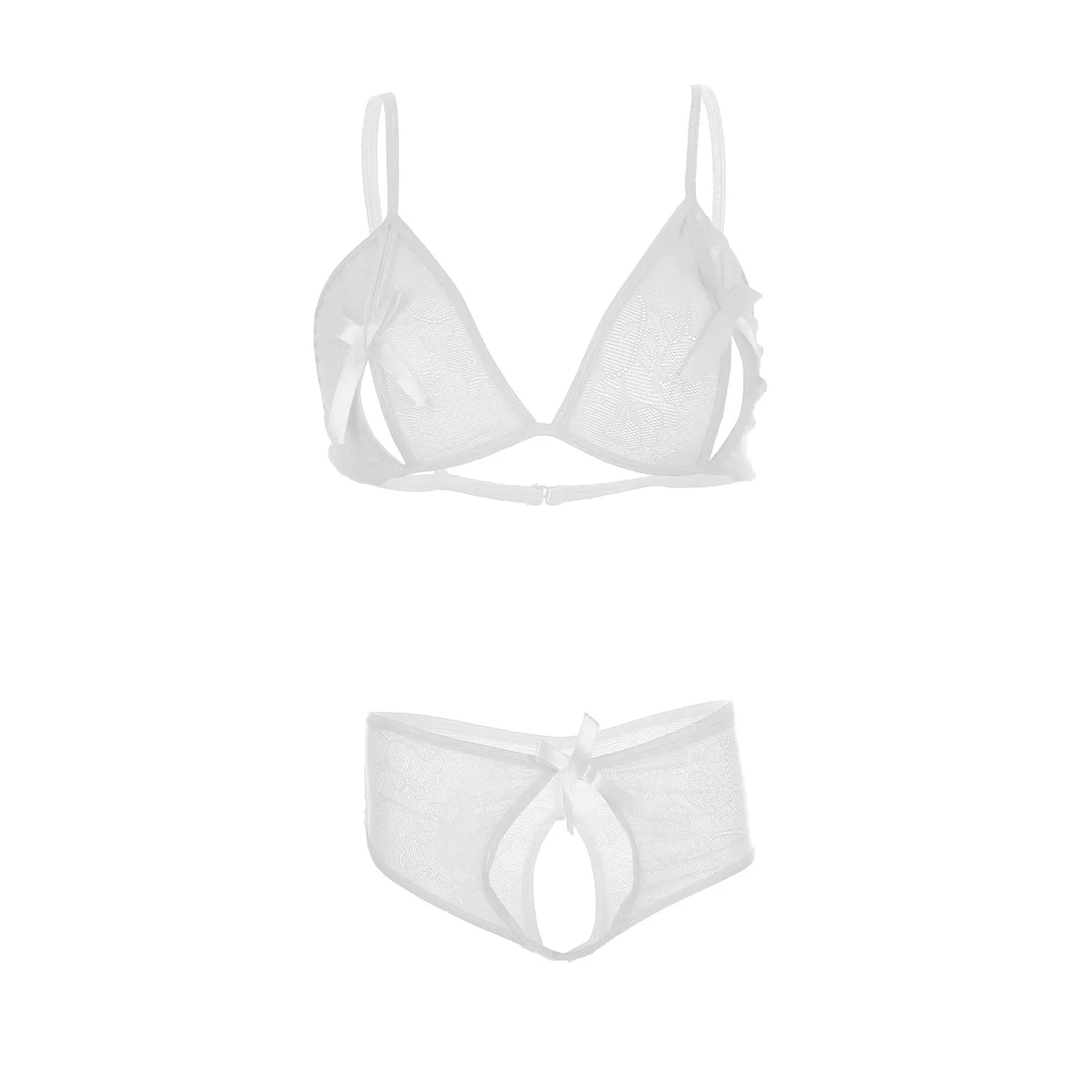 Premium Women’s Noir Floral Lace Triangle Bralette & V-Cut Panty Set – Elegant Two-Piece Lingerie Ensemble with Intricate Embroidery
