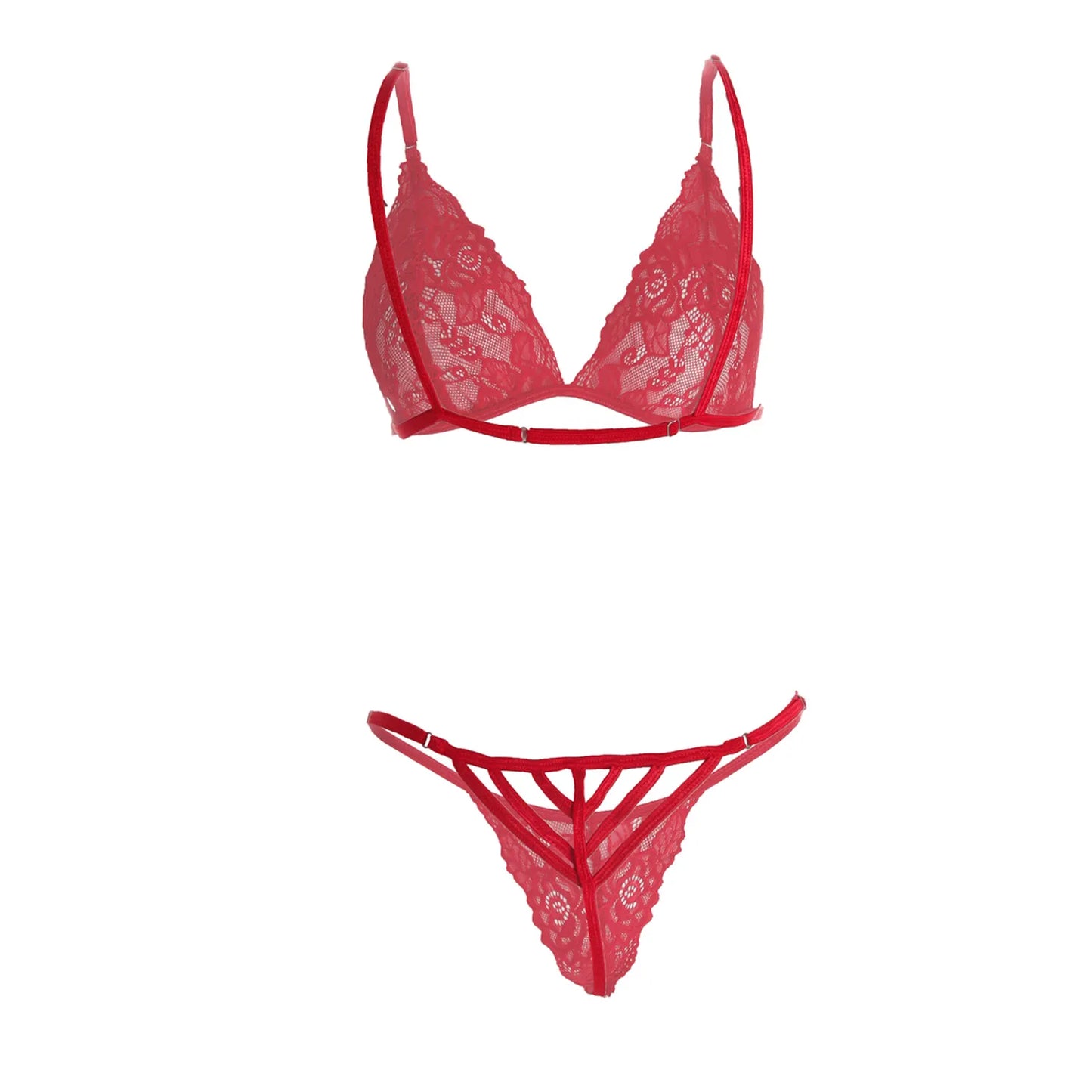 Premium Women’s Minimalist Floral Lace Triangle Bralette & G-String Set – Elegant Two-Piece Lingerie Ensemble with Scalloped Eyelash Trim