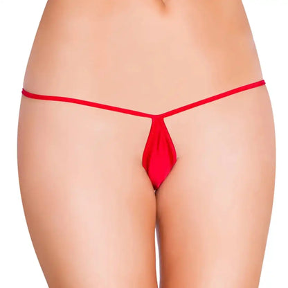 Women’s Crimson Minimalist Micro Thong – Ultra-Sleek Low-Rise Exotic Intimate Bottomwear