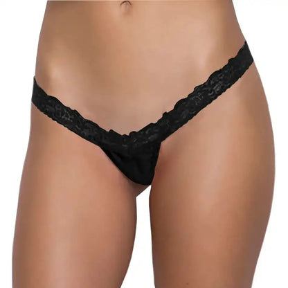 Women’s Lace Trim Minimalist Thong – Ultra-Low Rise Designer Intimate Bottomwear