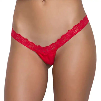 Women’s Lace Trim Minimalist Thong – Ultra-Low Rise Designer Intimate Bottomwear