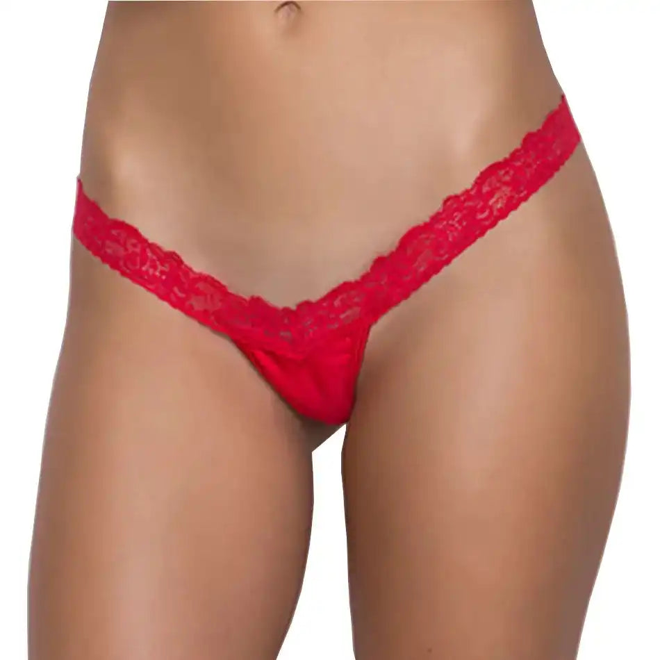 Women’s Lace Trim Minimalist Thong – Ultra-Low Rise Designer Intimate Bottomwear