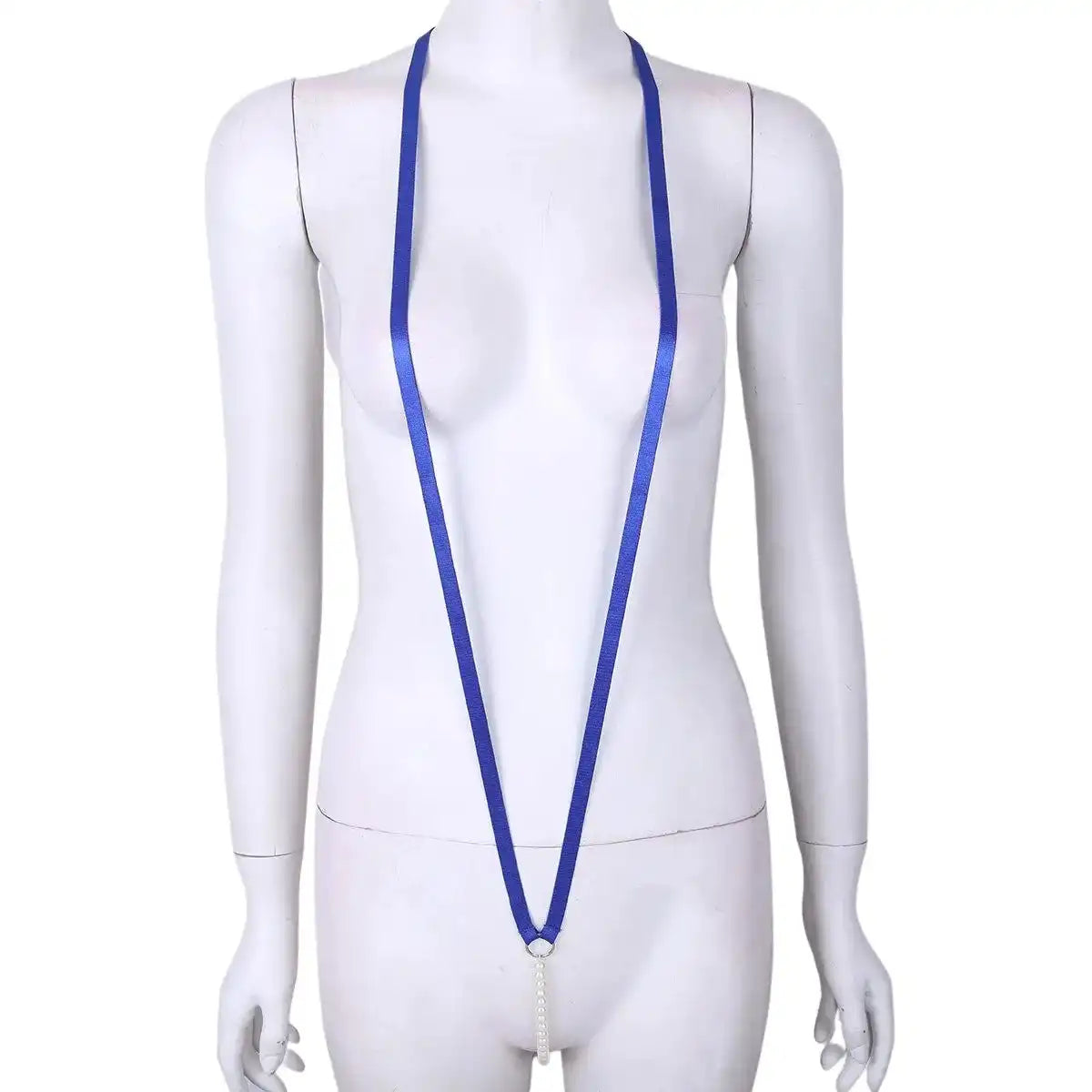 Women’s Minimalist Body Strap Harness – Adjustable Elastic Lingerie Accessory with Pearl Detail