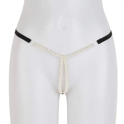 Women’s Pearl Chain Minimalist Thong – Adjustable Designer Intimate Bottomwear