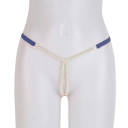 Women’s Pearl Chain Minimalist Thong – Adjustable Designer Intimate Bottomwear