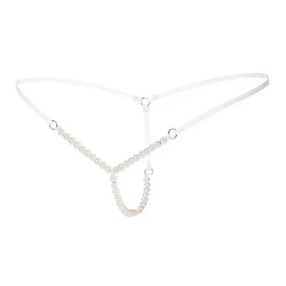 Women’s Pearl Chain Minimalist Thong – Luxury Adjustable Designer Intimate Bottomwear