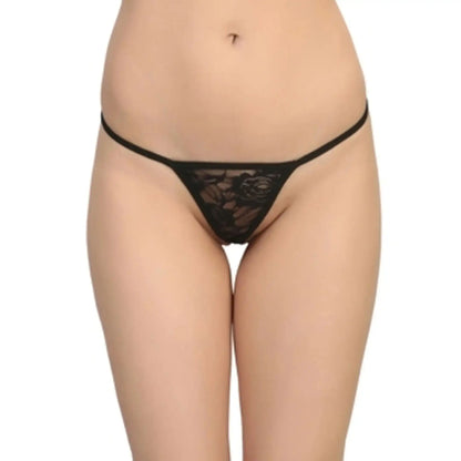 Women’s Sheer Floral Lace Thong – Ultra-Minimal Low-Rise Intimate Bottomwear