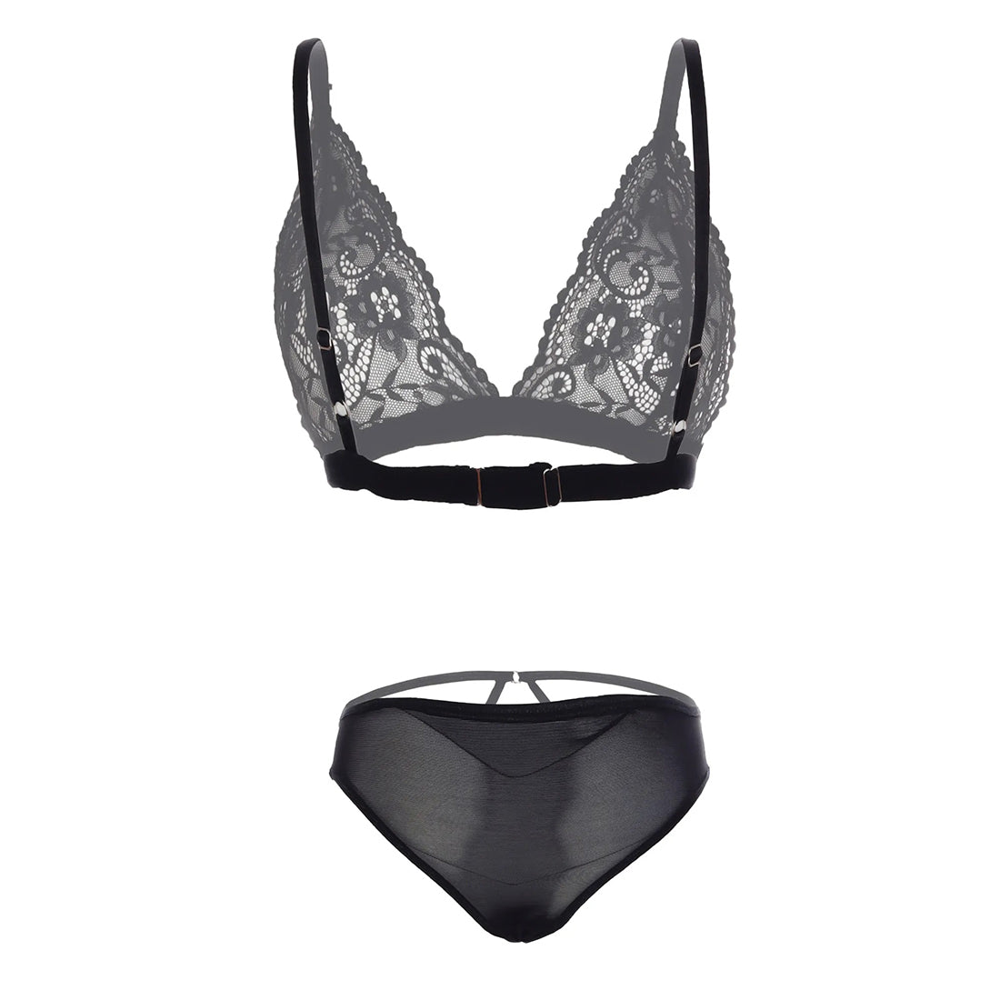 Women Lace Lingerie Set Triangle Bralette and Strap Bikini Panty Set Soft Stretch Designer Innerwear for Women