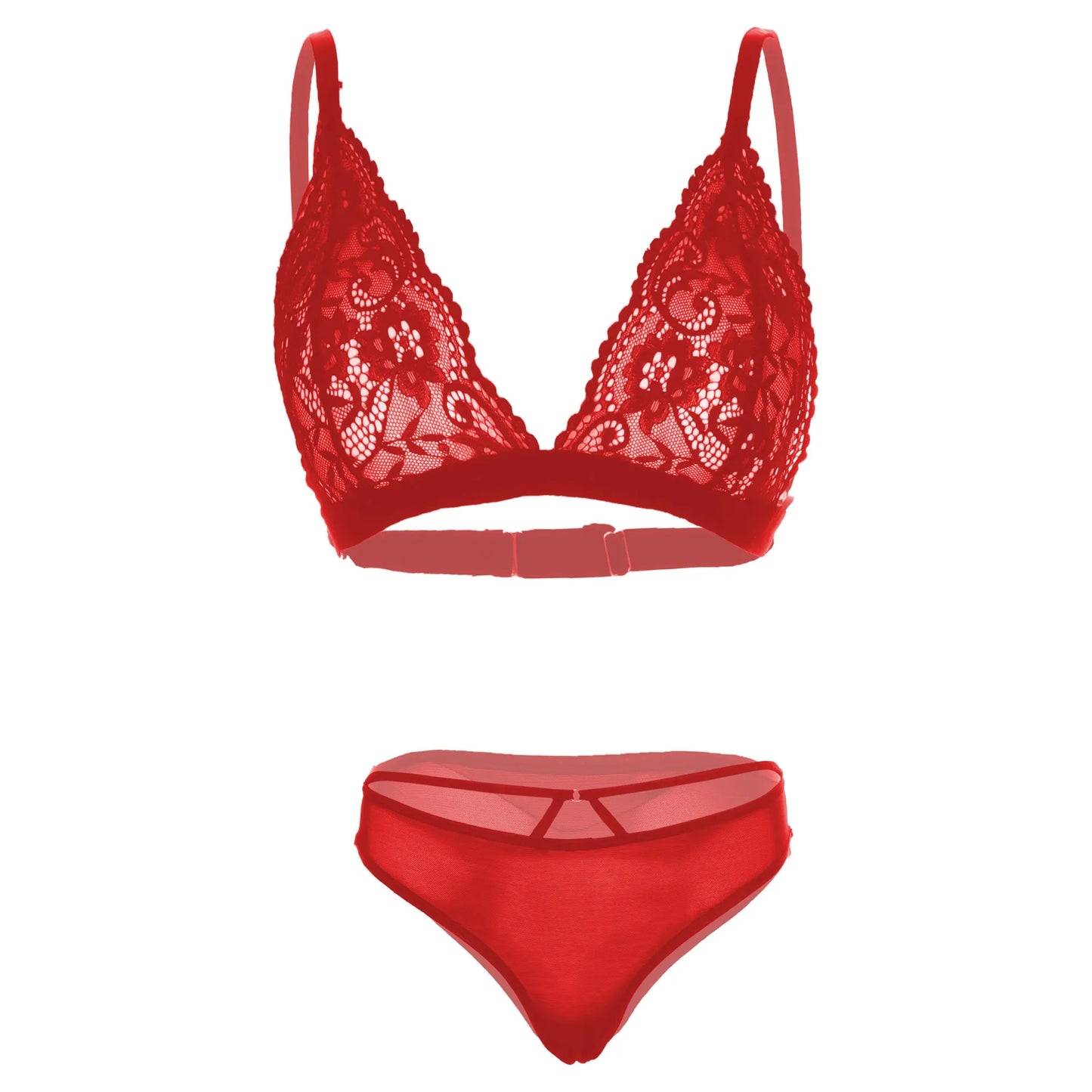 Women Lace Lingerie Set Triangle Bralette and Strap Bikini Panty Set Soft Stretch Designer Innerwear for Women