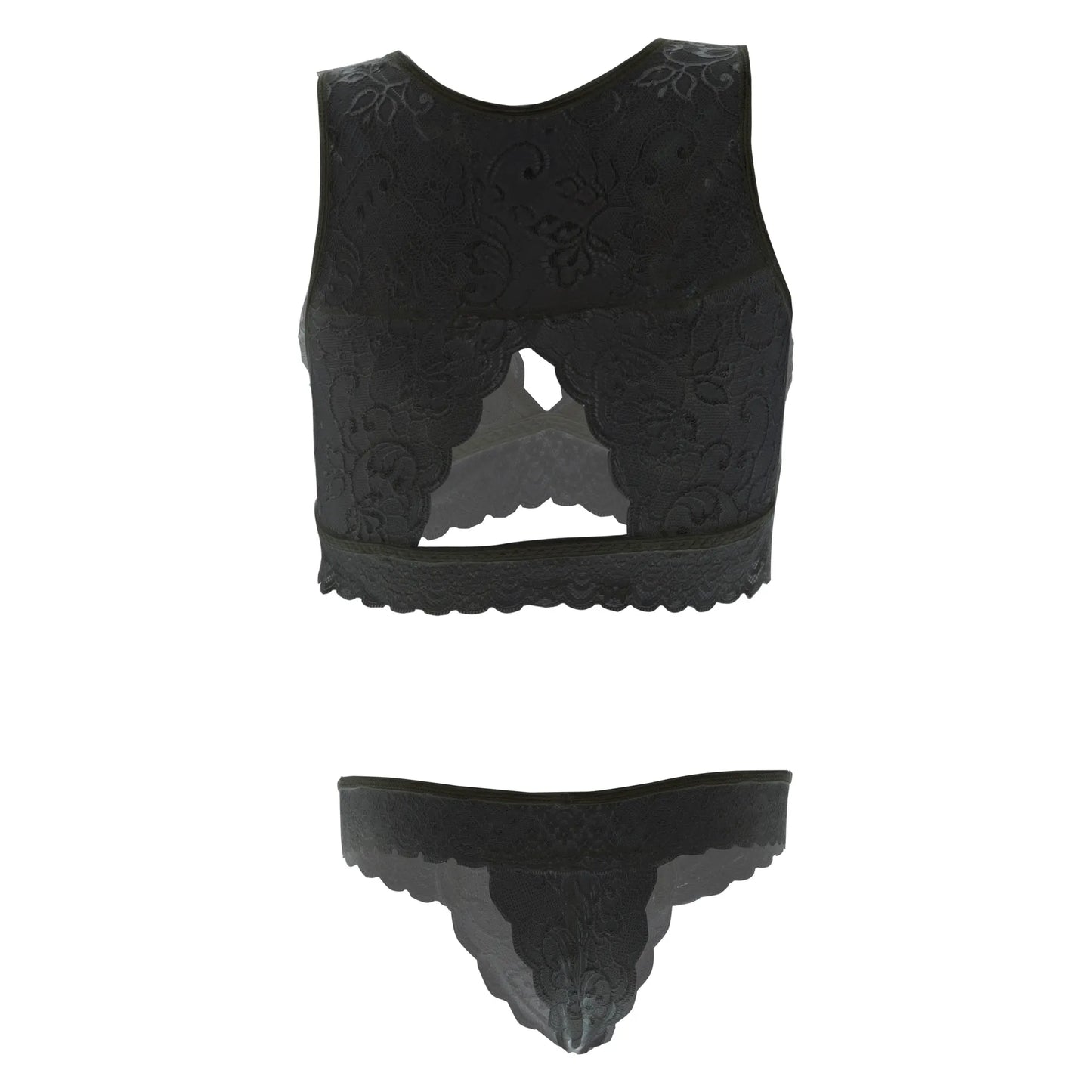 Women Lace Lingerie Set High Neck Bralette and Bikini Panty Set Soft Stretch Designer Innerwear for Women