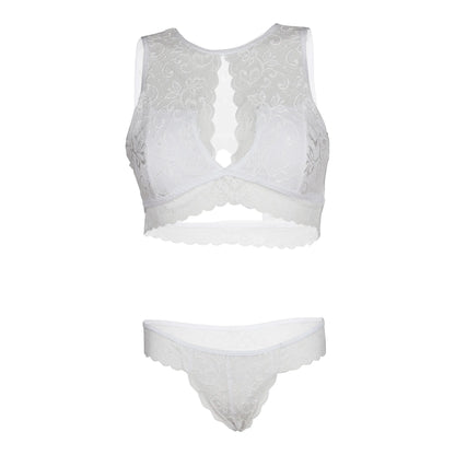 Women Lace Lingerie Set High Neck Bralette and Bikini Panty Set Soft Stretch Designer Innerwear for Women