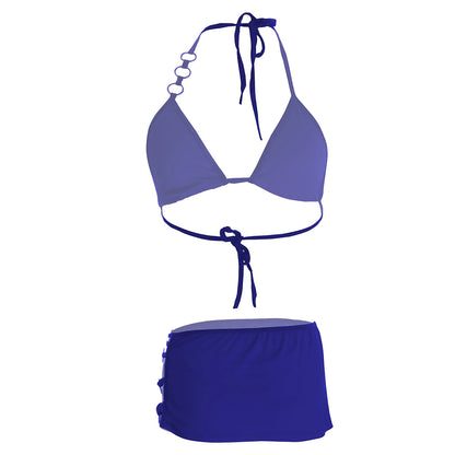 Women's Navy Bra and Short Skirt Lingerie Set