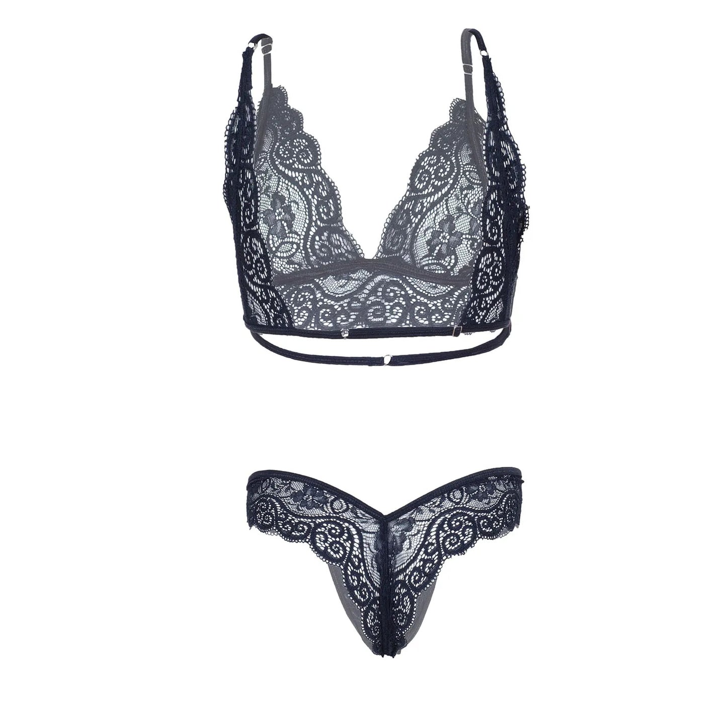 Women Lace Lingerie Set Push Up Bralette and Bikini Panty Set Soft Stretch Designer Innerwear for Women
