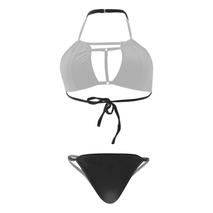 Women Stylish Lingerie Set Cutout Halter Neck Bralette and Strap Bikini Panty Set Soft Stretch Designer Innerwear for Women