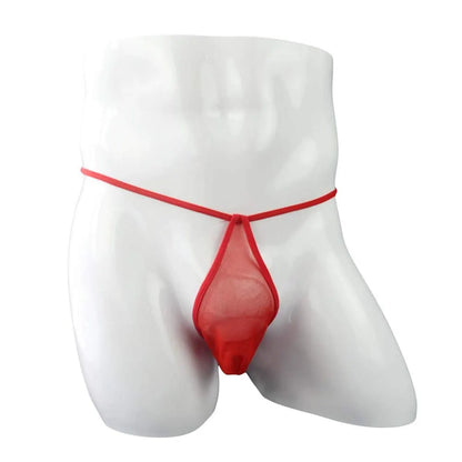 men’s Multicolor sheer mesh minimal pouch thong underwear