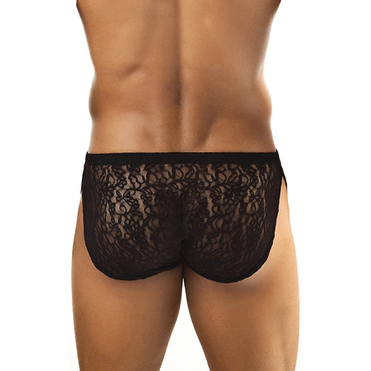 Men’s Multicolor Floral Lace Transparent Bikini Brief