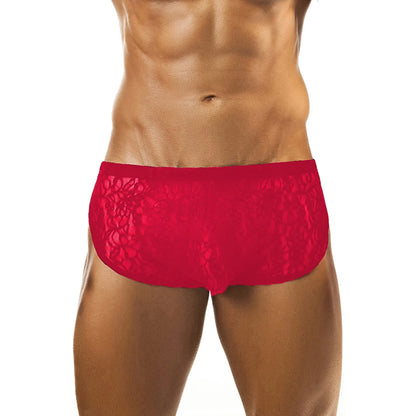 Men’s Multicolor Floral Lace Transparent Bikini Brief