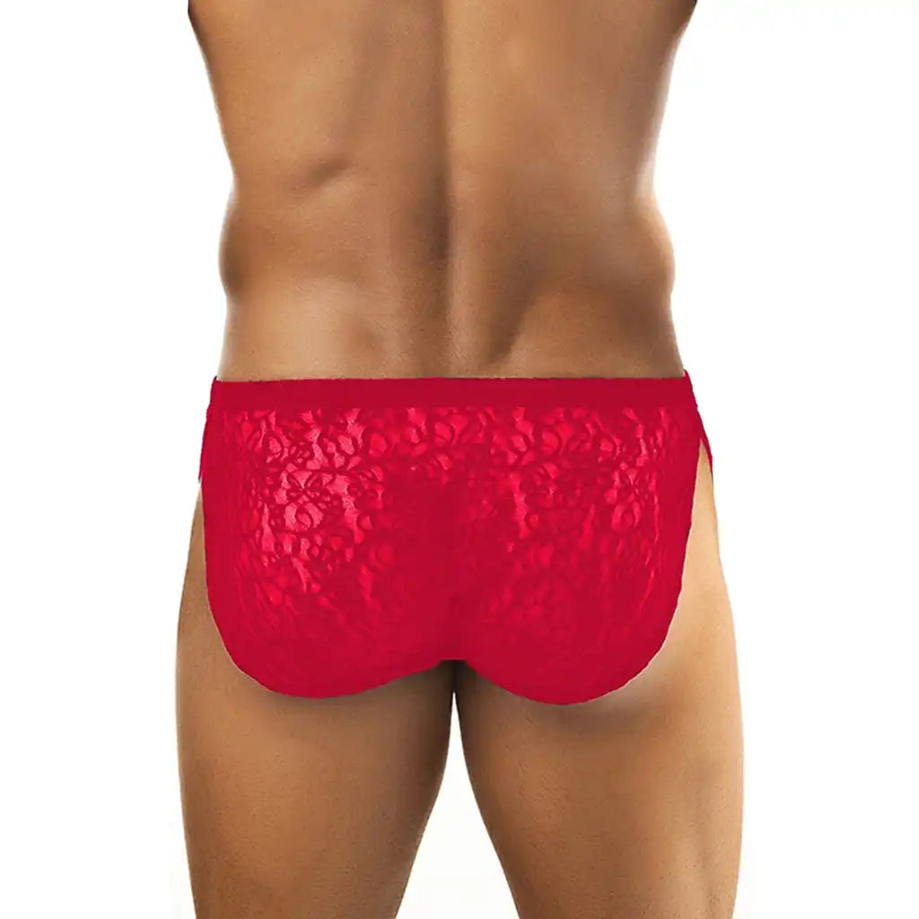 Men’s Multicolor Floral Lace Transparent Bikini Brief