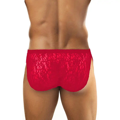 Men’s Multicolor Floral Lace Transparent Bikini Brief