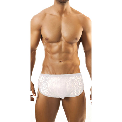 Men’s Multicolor Floral Lace Transparent Bikini Brief