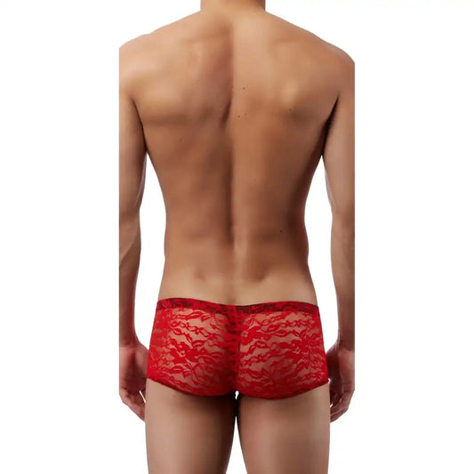 Men’s Floral Lace Transparent Trunk