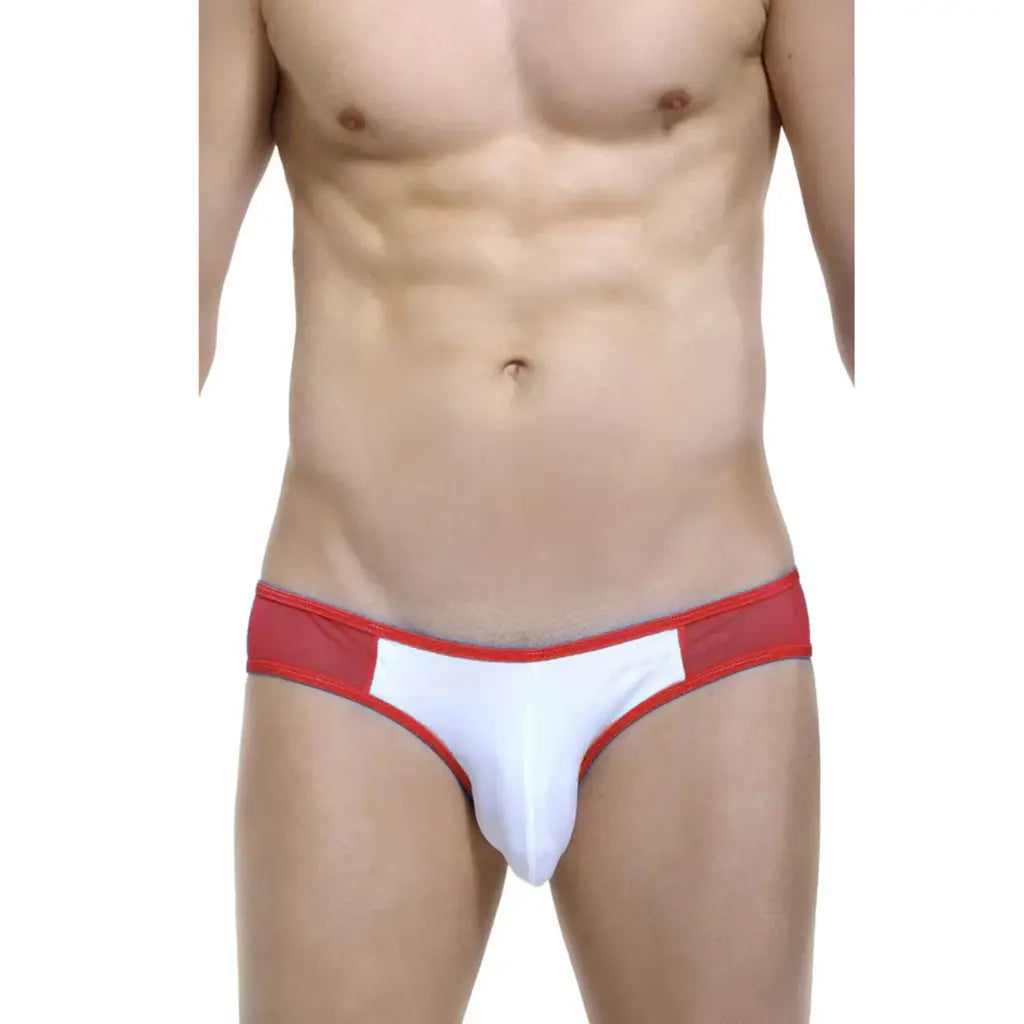 Men’s Contrast Mesh Bikini Brief – Low Rise Designer Underwear